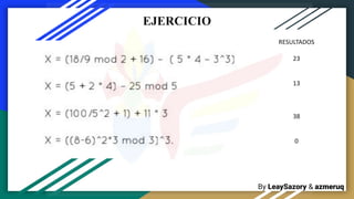 By LeaySazory & azmeruq
EJERCICIO
RESULTADOS
23
13
38
0
 