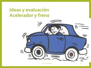 Ideas y evaluación
Acelerador y freno
CRP-2-Creatividad 50
 