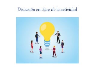 Discusión en clase de la actividad
 