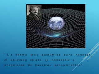 " L a f o r m a m a s e co n ó m i ca p a r a r e co r r e r
e l u n i v e r s o e n t e r o e s r e co r r e r l o a
p r o p u l s i ó n d e n u e s t r o s p e n s a m i e n t o s "
 