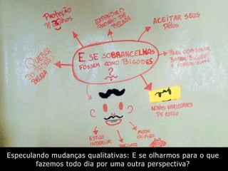 Especulando mudanças qualitativas: E se olharmos para o que
fazemos todo dia por uma outra perspectiva?
 