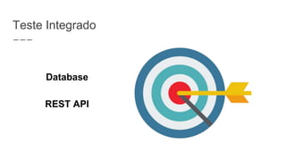 Teste Integrado
REST API
Database
 