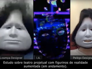 Estudo sobre teatro projetual com figurinos de realidade
aumentada (em andamento).
 