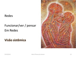 Redes

Funcionar/ver / pensar
Em Redes




23/10/2011        Maria Thereza do Amaral   23
 