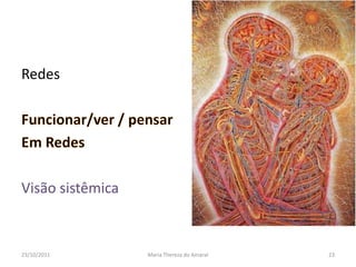 Redes




Visão sistêmica



23/10/2011        Maria Thereza do Amaral   23
 