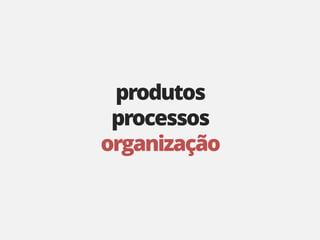 produtos
 processos
organização
 