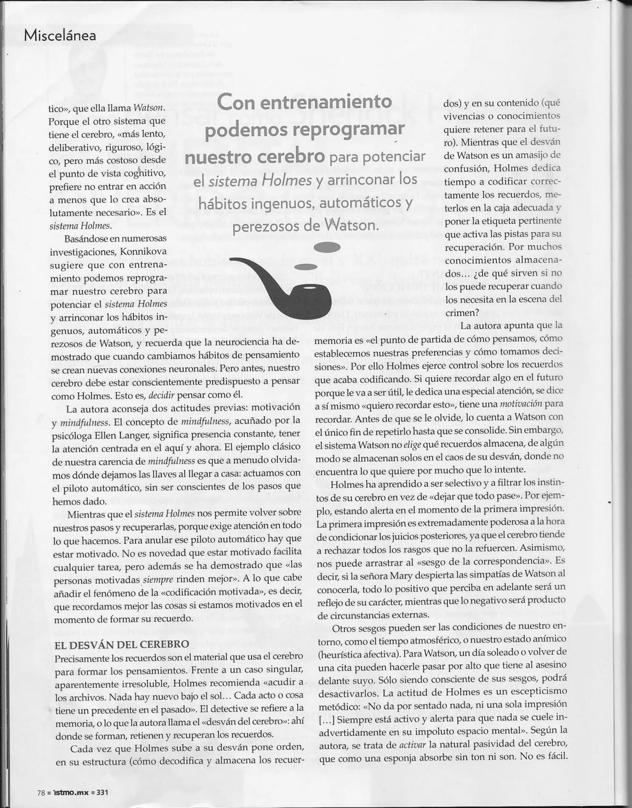 Cómo desarrollar la sapiencia deductiva de Sherlock Holmes