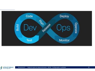 Seção de apoio ao desenvolvimento - SESIS - Configuração e qualidade
Novembro/21 26
 