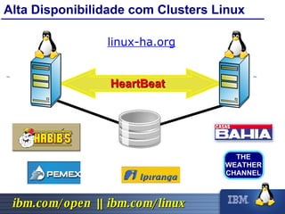 Alta Disponibilidade com Clusters Linux HeartBeat linux-ha.org ~ ~ THE WEATHER CHANNEL 
