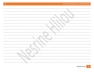 2TI1 PENSÉE COMPUTATIONNELLE & PROGRAMMATION
NESRINE HLILOU 28
…………………………………………………………………………………………………………………………………………..
…………………………………………………………………………………………………………………………………………..
…………………………………………………………………………………………………………………………………………..
…………………………………………………………………………………………………………………………………………..
…………………………………………………………………………………………………………………………………………..
…………………………………………………………………………………………………………………………………………..
…………………………………………………………………………………………………………………………………………..
…………………………………………………………………………………………………………………………………………..
…………………………………………………………………………………………………………………………………………..
…………………………………………………………………………………………………………………………………………..
…………………………………………………………………………………………………………………………………………..
…………………………………………………………………………………………………………………………………………..
…………………………………………………………………………………………………………………………………………..
…………………………………………………………………………………………………………………………………………..
…………………………………………………………………………………………………………………………………………..
…………………………………………………………………………………………………………………………………………..
…………………………………………………………………………………………………………………………………………..
…………………………………………………………………………………………………………………………………………..
…………………………………………………………………………………………………………………………………………..
 