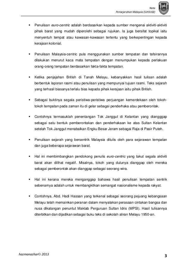 Pensejarahan Malaysia Bab 6