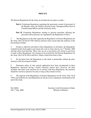 Pension Regulations for the Army - Part II | PDF