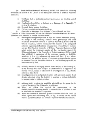 Pension Regulations for the Army - Part II | PDF