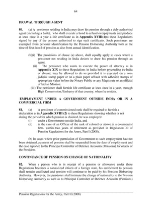 Pension Regulations for the Army - Part II | PDF