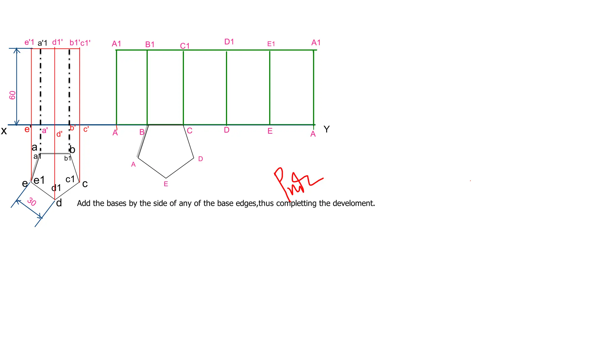 How To Draw A Pentagonal Prism Step By Step