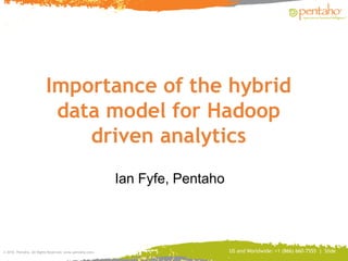 Importance of the hybrid data model for Hadoop driven analytics Ian Fyfe, Pentaho US and Worldwide: +1 (866) 660-7555  |  Slide   © 2010, Pentaho. All Rights Reserved. www.pentaho.com.  