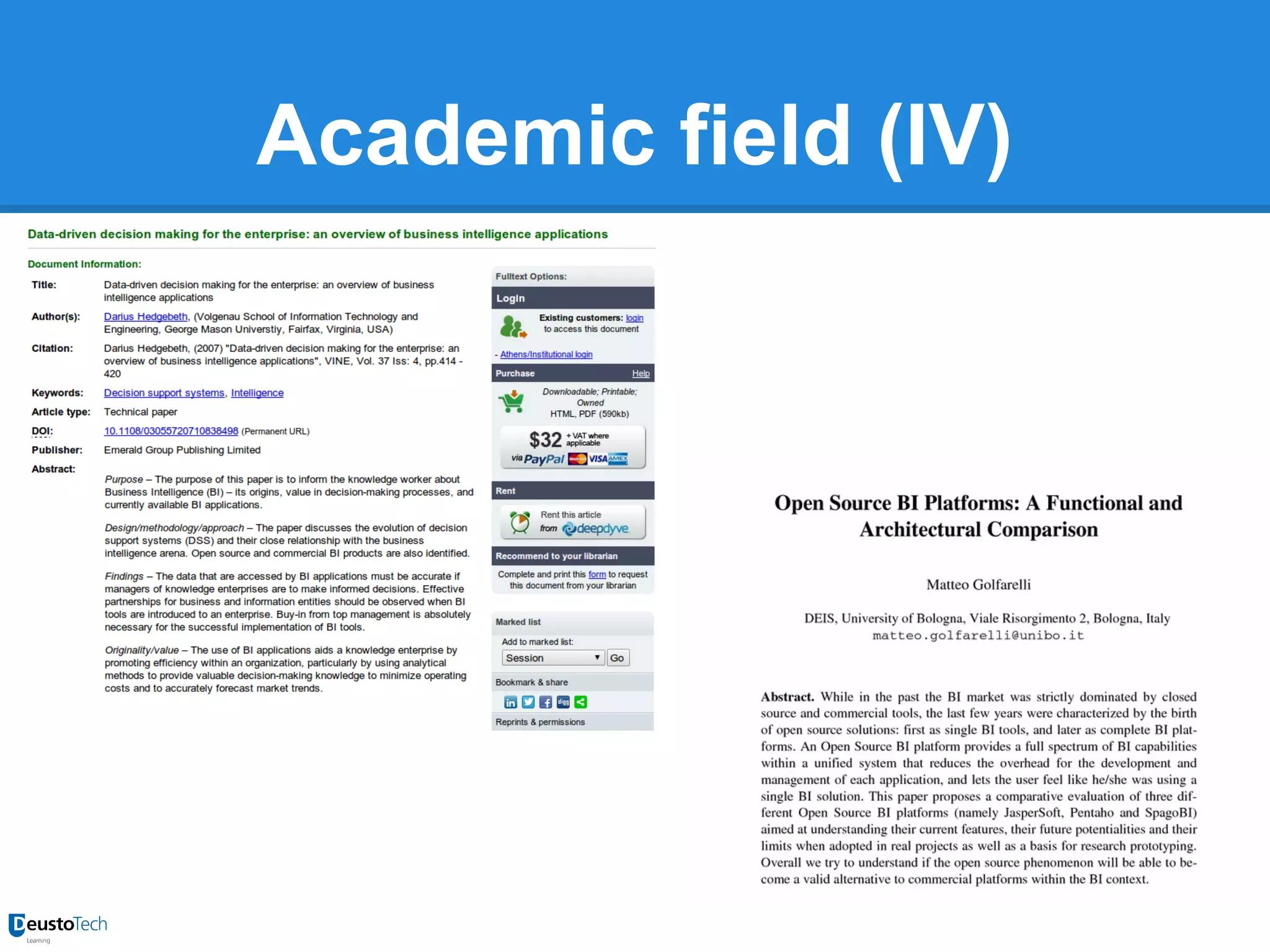 Academic field (IV)

 