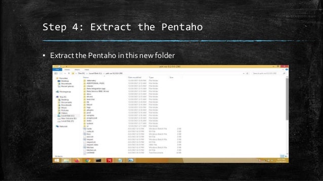 Step 4: Extract the Pentaho
▪ Extract the Pentaho in this new folder
 
