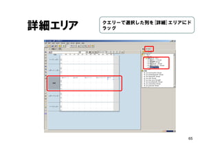 65
詳細エリア クエリーで選択した列を[詳細]エリアにド
ラッグ
 