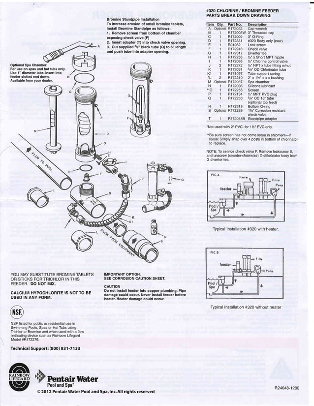 Pentair 320 chlorinator manual PDF