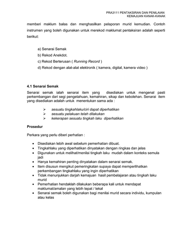 Pentaksiran Prasekolah Doc
