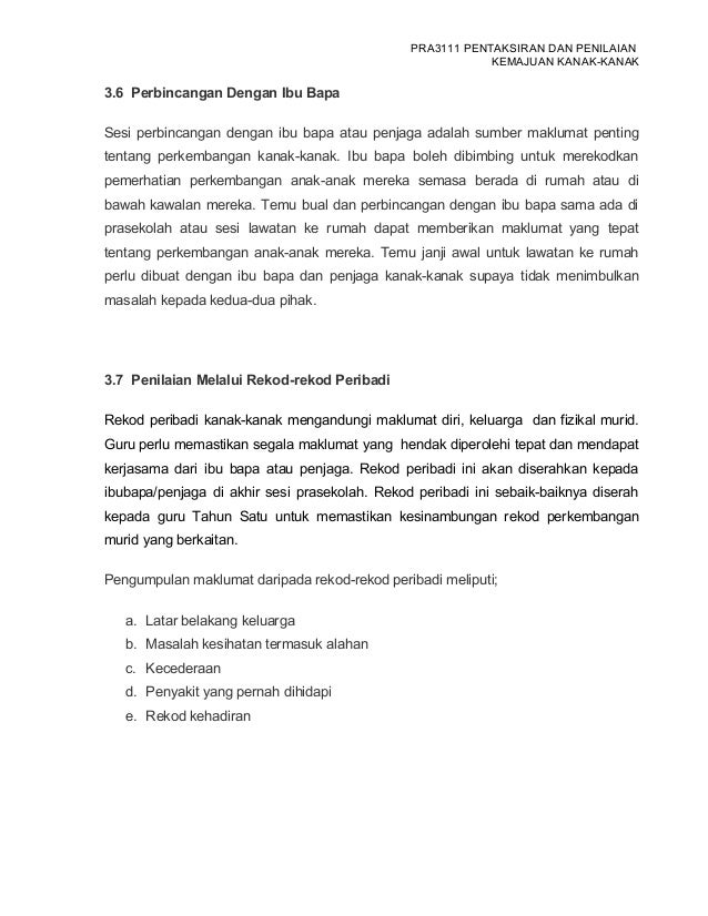 Pentaksiran Prasekolah