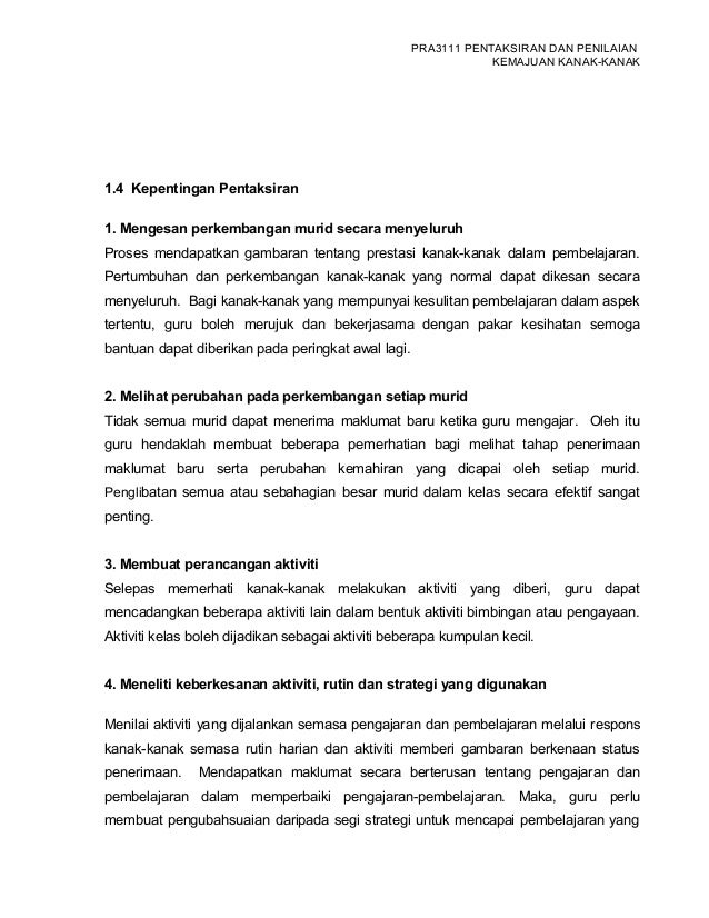 Pentaksiran Prasekolah