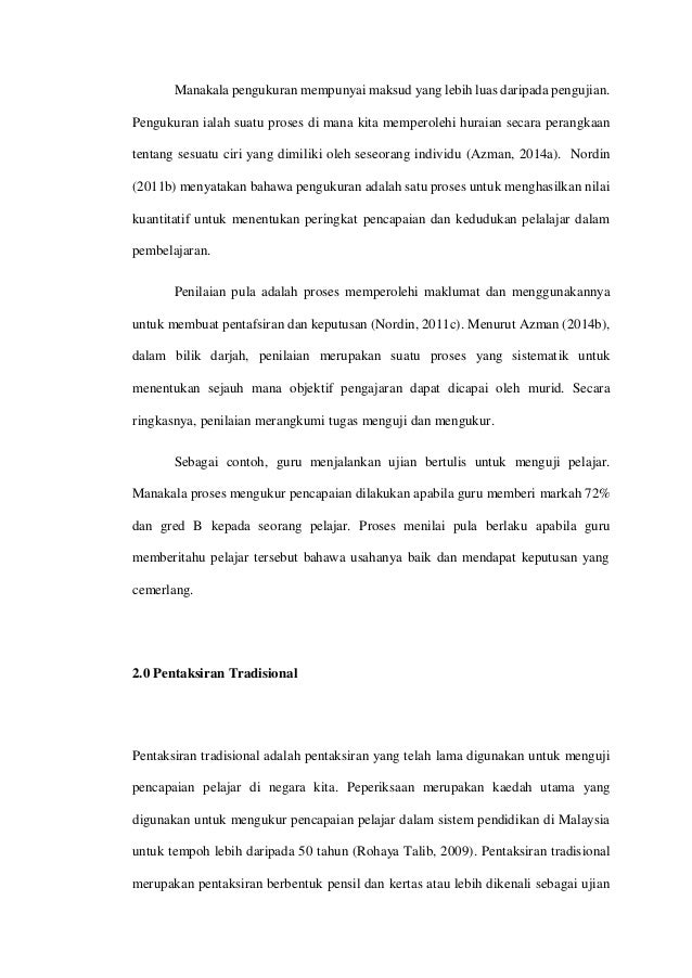 Pentaksiran Berorientasikan Peperiksaan Report