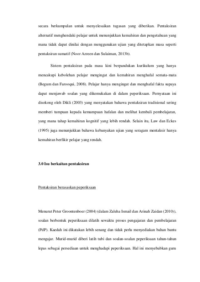 Pentaksiran Berorientasikan Peperiksaan Report