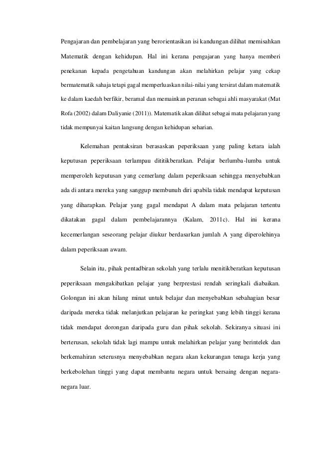 Pentaksiran Berorientasikan Peperiksaan Report