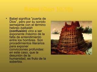 Noé y el Diluvio Universal
• a) Causa del diluvio:
pecado de los
hombres
(Gn 6 1-2).
• b) Es una verdad
histórica
c)
Bendición a Noé.
Nueva alianza.
– Fue un cataclismo
de proporciones
extraordinarias
(Gén 6-9).
 