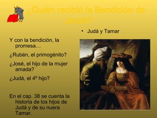 Encuentro de Jacob con José
• La última pena de Jacob
fue morir lejos de la tierra
prometida, pero también
tuvo allí su mayor
consuelo: encontrar a su
hijo predilecto, José, a
quien dice: “Ahora ya
puedo morir, porque he
visto tu rostro y vives
todavía”. (hacia el año
1600 aprox).
 