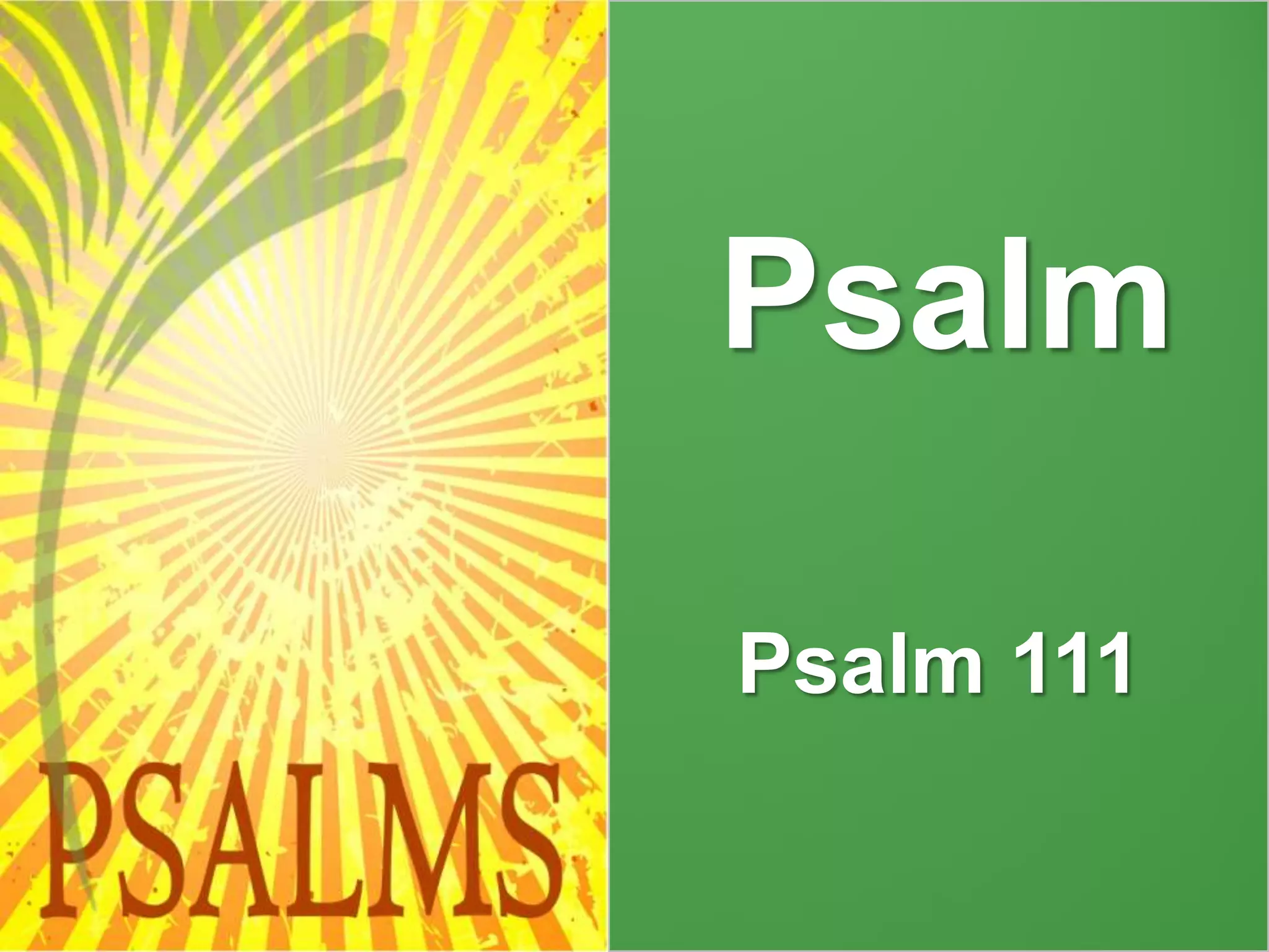 Psalm 111
Psalm
 