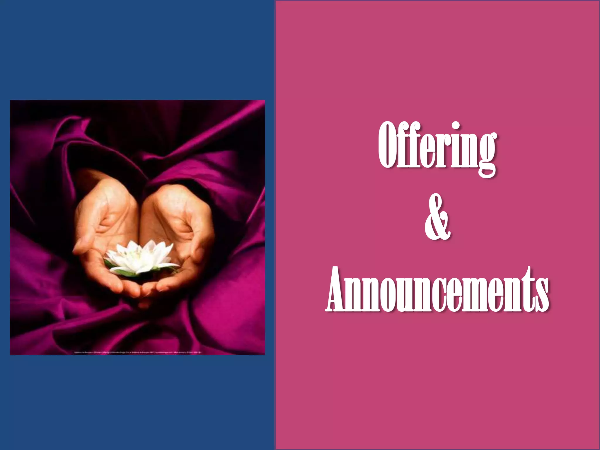Offering
&
Announcements
 