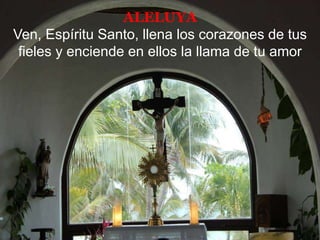 ALELUYA
Ven, Espíritu Santo, llena los corazones de tus
fieles y enciende en ellos la llama de tu amor
 