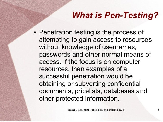 Pen test methodology