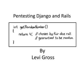 PentestingDjango and Rails By  Levi Gross 