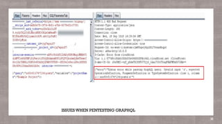33
ISSUES WHEN PENTESTING GRAPHQL
 