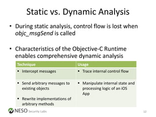 Pentesting iOS Apps - Runtime Analysis and Manipulation | PDF