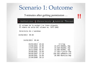 Scenario 1: Outcome
!!5 minutes after getting permission …
 