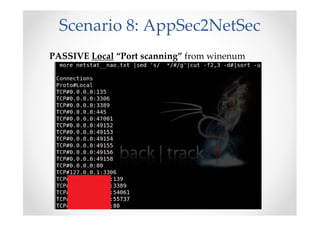 Scenario 8: AppSec2NetSec
PASSIVE Local “Port scanning” from winenum
 