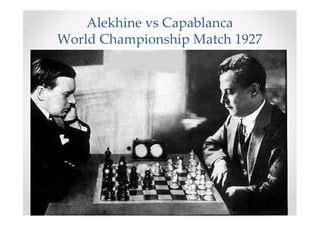 Alekhine vs Capablanca
World Championship Match 1927
 