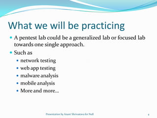 How to Setup A Pen test Lab and How to Play CTF | PPT