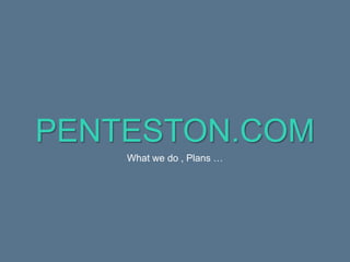 PENTESTON.COM
What we do , Plans …
 