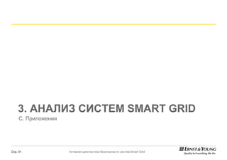 3. АНАЛИЗ СИСТЕМ SMART GRID
     С. Приложения




Стр. 31              Активная диагностика безопасности систем Smart Grid
 