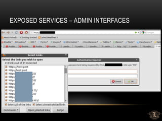 EXPOSED SERVICES – ADMIN INTERFACES
 