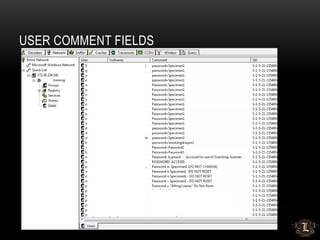 USER COMMENT FIELDS
 