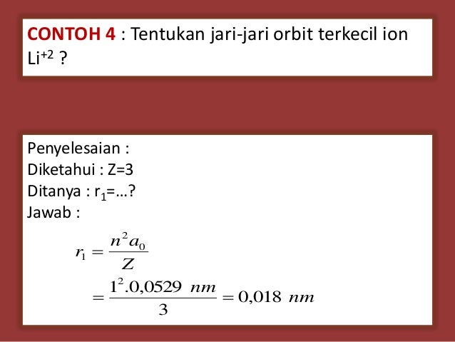 Teori Bohr Tentang Atom Hidrogen