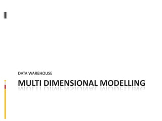 DATA WAREHOUSE

MULTI DIMENSIONAL MODELLING
 