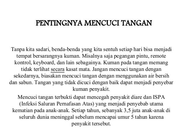 Pentingnya Mencuci Tangan